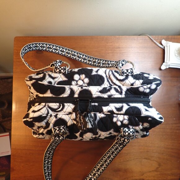 Vera Bradley Bag Tote Black White and Light Purple detail - Picture 13 of 14